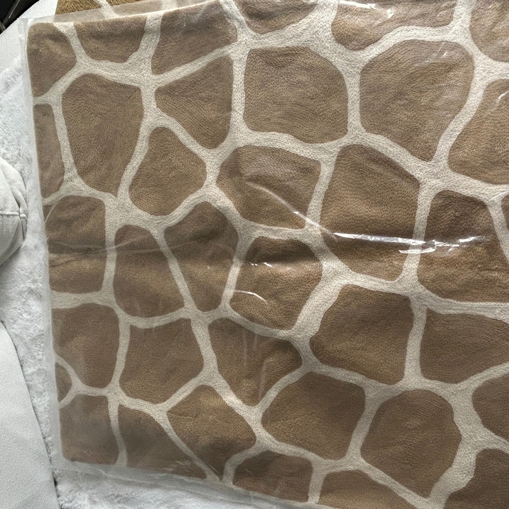 New William Sonoma home decor pillow shams tan and cream giraffe